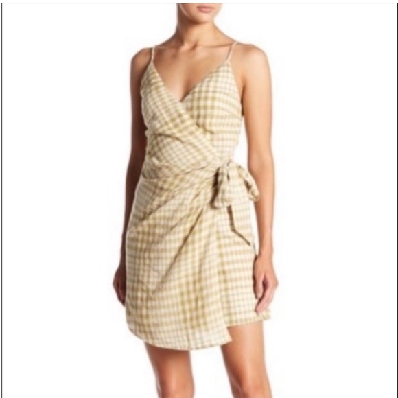 Free People Green Gingham Wrap Dress | NWT - Picture 6 of 7